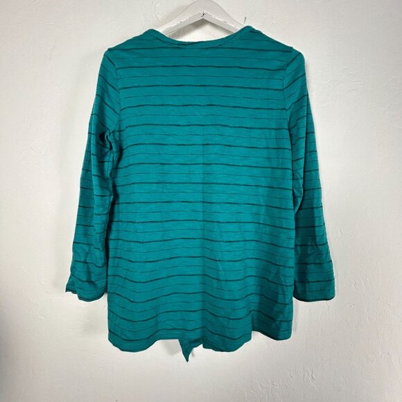 Habitat Women's Angled Seam Tunic Top Small Blue Striped Long Sleeve 100% Cotton - Picture 2 of 8